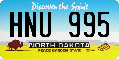 ND license plate HNU995