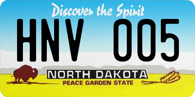 ND license plate HNV005