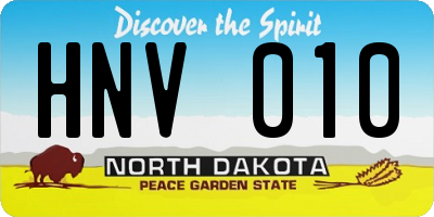 ND license plate HNV010