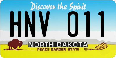ND license plate HNV011