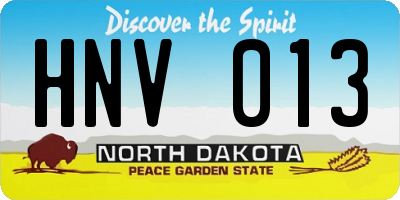 ND license plate HNV013