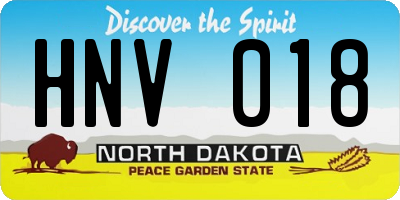 ND license plate HNV018