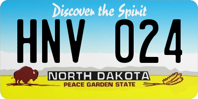 ND license plate HNV024