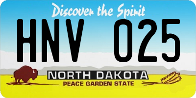 ND license plate HNV025