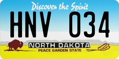 ND license plate HNV034