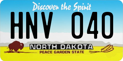 ND license plate HNV040