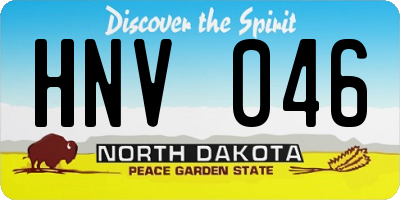 ND license plate HNV046