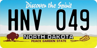 ND license plate HNV049