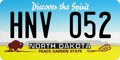 ND license plate HNV052