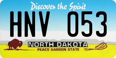 ND license plate HNV053