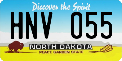 ND license plate HNV055