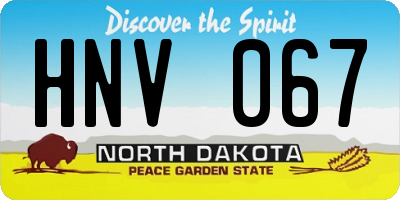 ND license plate HNV067