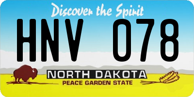 ND license plate HNV078
