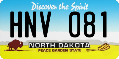 ND license plate HNV081