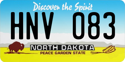 ND license plate HNV083