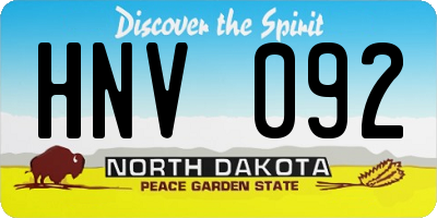 ND license plate HNV092