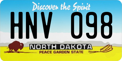 ND license plate HNV098