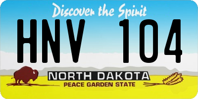 ND license plate HNV104