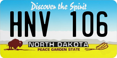 ND license plate HNV106