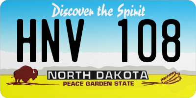 ND license plate HNV108