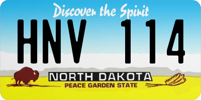 ND license plate HNV114