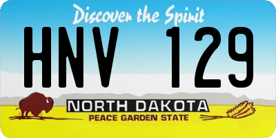 ND license plate HNV129