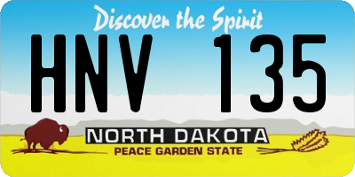 ND license plate HNV135