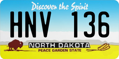 ND license plate HNV136