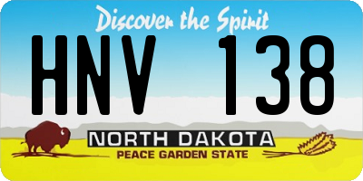 ND license plate HNV138