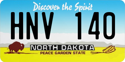 ND license plate HNV140