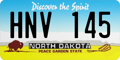 ND license plate HNV145