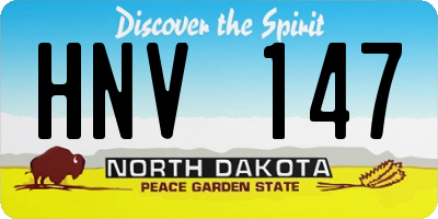 ND license plate HNV147