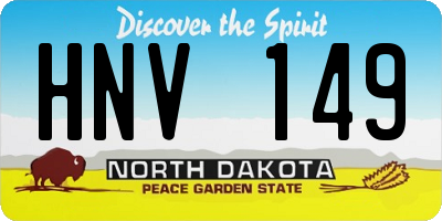 ND license plate HNV149
