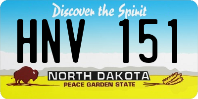 ND license plate HNV151