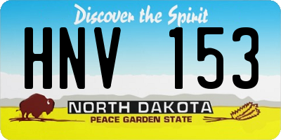 ND license plate HNV153