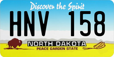 ND license plate HNV158