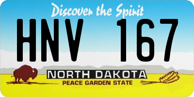ND license plate HNV167