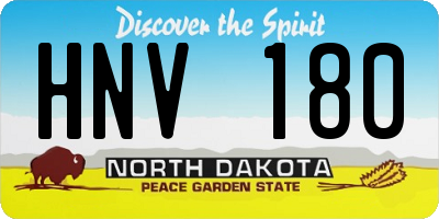 ND license plate HNV180