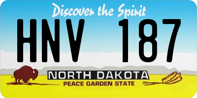 ND license plate HNV187