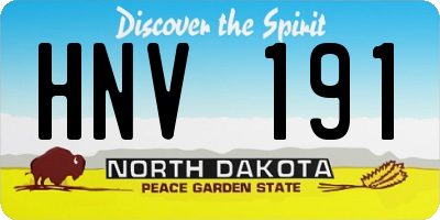 ND license plate HNV191