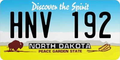 ND license plate HNV192