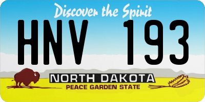 ND license plate HNV193