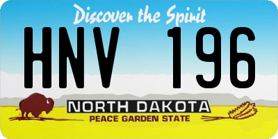 ND license plate HNV196