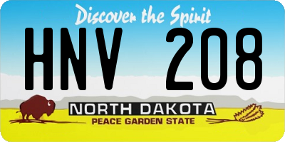 ND license plate HNV208