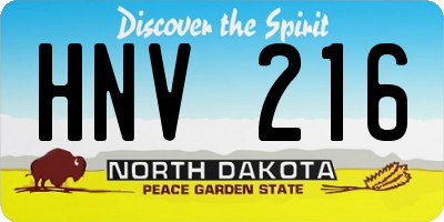 ND license plate HNV216