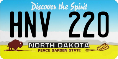 ND license plate HNV220