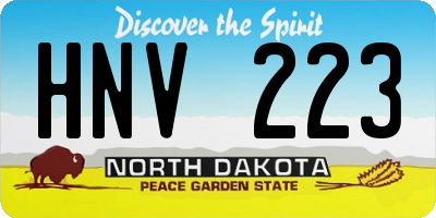 ND license plate HNV223