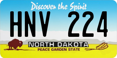 ND license plate HNV224