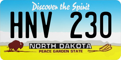 ND license plate HNV230