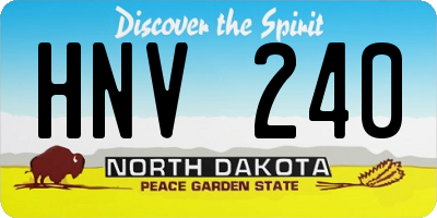 ND license plate HNV240